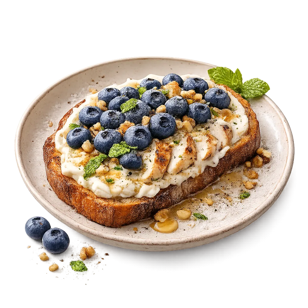 Blueberry Toast dish at Noonplate restaurant
